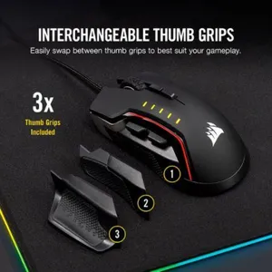 CORSAIR CH-9302311-EU GLAIVE RGB PRO 18.000 DPI FPS/MOBA ALUMINYUM TABANLI OYUNCU MOUSE
