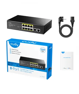 CUDY FS1010P 8Port 10/100M PoE+ 2Up 80W Switch