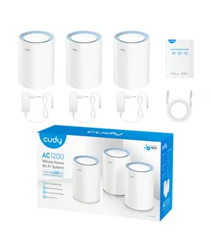 CUDY M1200 PACK-3 AC1200 WiFi x3 Mesh Solution Router