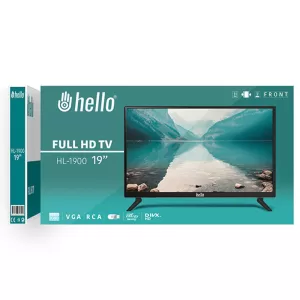 HELLO HL-1900 19 AUDIO IN-RCA-VGA-HDMI-USB 12 VOLT ADAPTÖRLÜ FULL HD LED TELEVİZYON+HOPARLÖR (45 CMX32 CM)