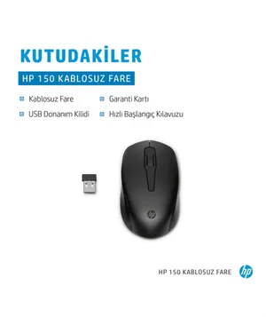 HP 150 Kablosuz Mouse 2S9L1AA Siyah Renk