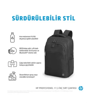 HP 500S6AA 17,3'' Notebook Sırt Çantası Siyah