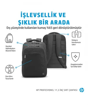 HP 500S6AA 17,3'' Notebook Sırt Çantası Siyah