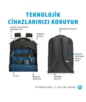 HP 500S6AA 17,3'' Notebook Sırt Çantası Siyah
