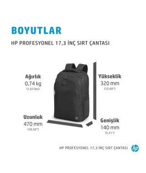 HP 500S6AA 17,3'' Notebook Sırt Çantası Siyah