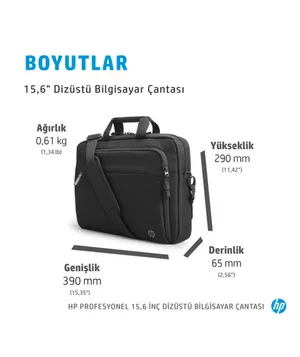 HP Profesyonel 500S7AA  15,6'' Notebook Çan-Siyah
