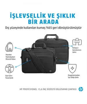 HP Profesyonel 500S7AA  15,6'' Notebook Çan-Siyah