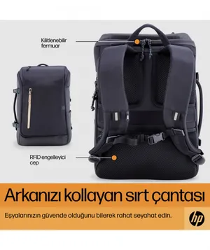 HP Travel  Dizüstü Bilgisayar Sırt Çantası 18 Litre Demir Grisi 15.6