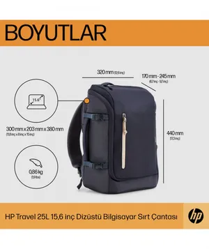 HP Travel  Dizüstü Bilgisayar Sırt Çantası 18 Litre Demir Grisi 15.6