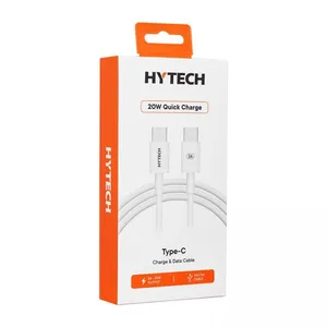 HYTECH HY-XTP22 1MT 3A İKİ UCU TYPE-C TO TYPE-C HIZLI DATA VE ŞARJ KABLOSU