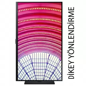 Samsung 27” S60A QHD 75Hz IPS HDR10 Display Port HDMI HAS PIVOT Çerçevesiz Monitör (LS27A600NWMXUF)