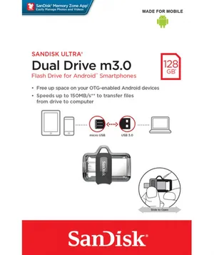 SanDisk Ultra Dual Drive m3.0 128GB Grey & Silver