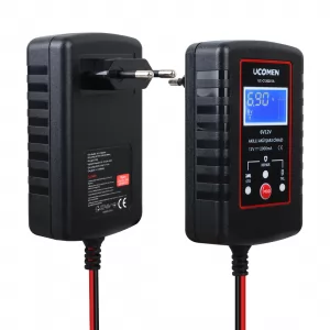 Ucomen UC-C121001A Siyah 6/12 Volt 2 Amper Led Göstergeli Akü Şarj Cihazı