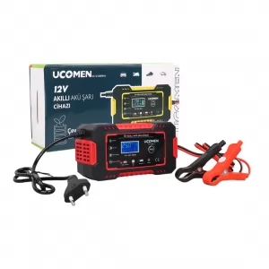 Ucomen UC-C120501A Kırmızı 12 Volt 6 Amper Led Göstergeli Akü Şarj Cihazı