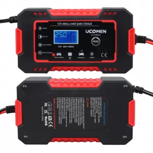 Ucomen UC-C120501A Kırmızı 12 Volt 6 Amper Led Göstergeli Akü Şarj Cihazı