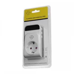 Vea VE-25530 15A 3520W Tekli Dijital Göstergeli Aşırı Yüksek Gerilim Akım Korumalı Priz