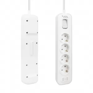 VEA VE-NOVA104 A CLASS 4LÜ ANAHTARLI 1.5 METRE AKIM KORUMALI GRUP PRİZ (MADE IN MALAYSIA)