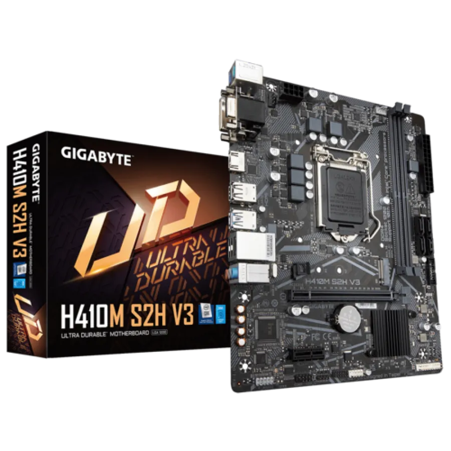 GIGABYTE H410M-S2H V3 DDR4 2933MHZ 1XVGA 1XHDMI 1XDVI 1XM.2 USB 3.2 ATX 1200P