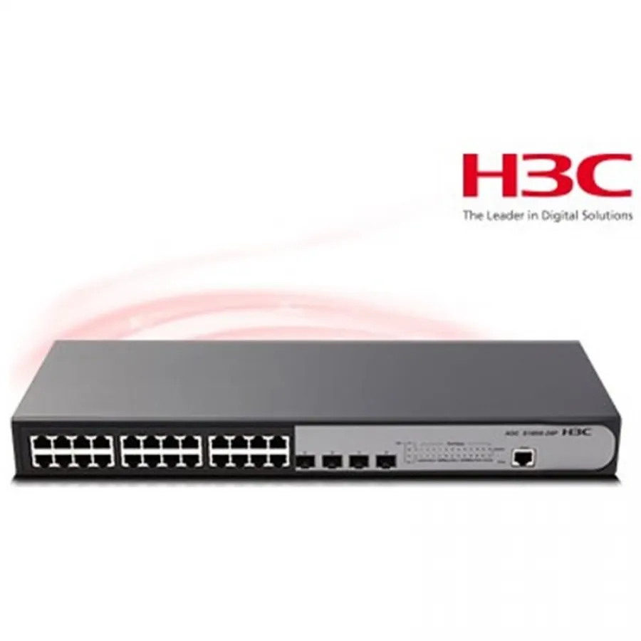H3C S1850-28P 24 PORT GIGABIT + 4X1GB SFP UPLINK WEB YONETILEBILIR L2 RACKMOUNT SWITCH