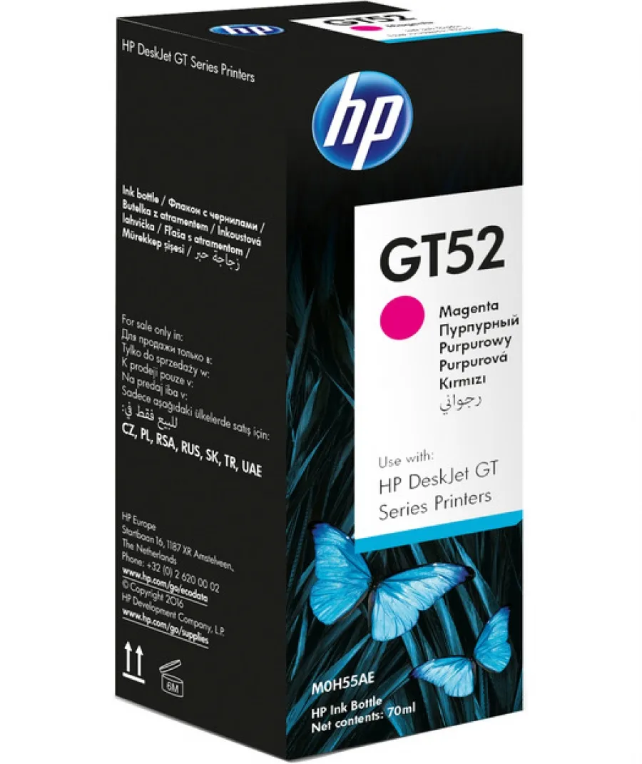 HP GT52 Kırmızı M0H55AE Magenta Original Ink Bottle 70ml Mürekkep Tüpü