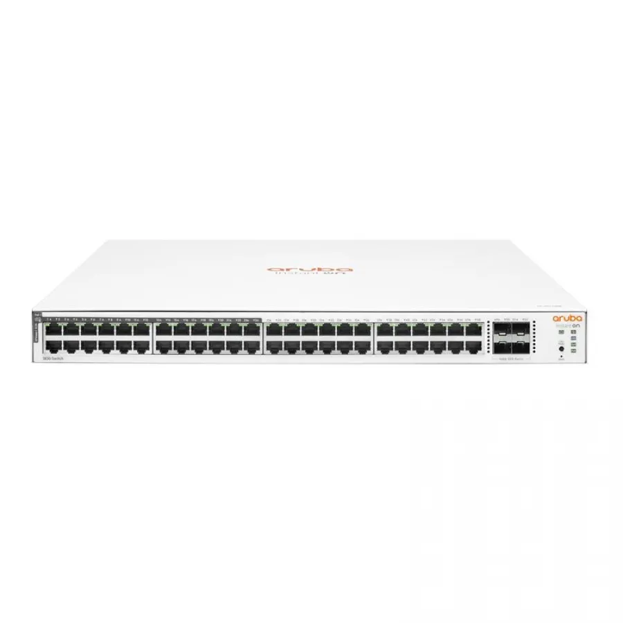 HPE INSTANT ON JL815A 48 PORT GIGABIT + 4X1GB SFP UPLINK RACMOUNT YONETILEBILIR 370W POE RACKMOUNT
