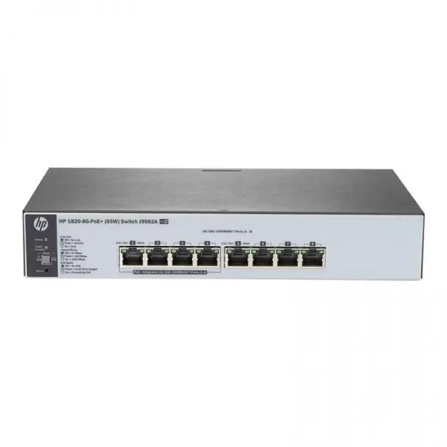 HPE J9982A 8 PORT GIGABIT WEB YONETILEBILIR 65W POE SWITCH