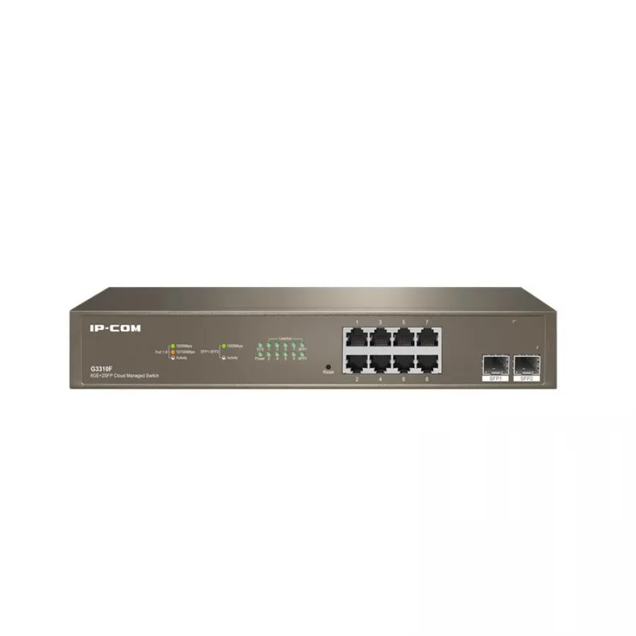 IP-COM G3310F 8 PORT GIGABIT + 2X1GB SFP UPLINK CLOUD YÖNETİLEBİLİR RACKMOUNT SWITCH