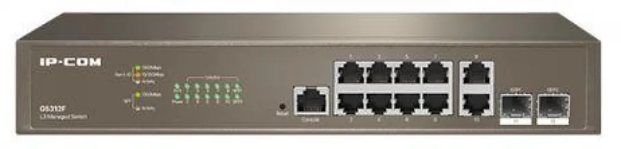 IP-COM G5312F 10 PORT GIGABIT + 2X GIGABIT SFP+CONSONEL PORT L3 CLOUD YONETILEBILIR SWITCH