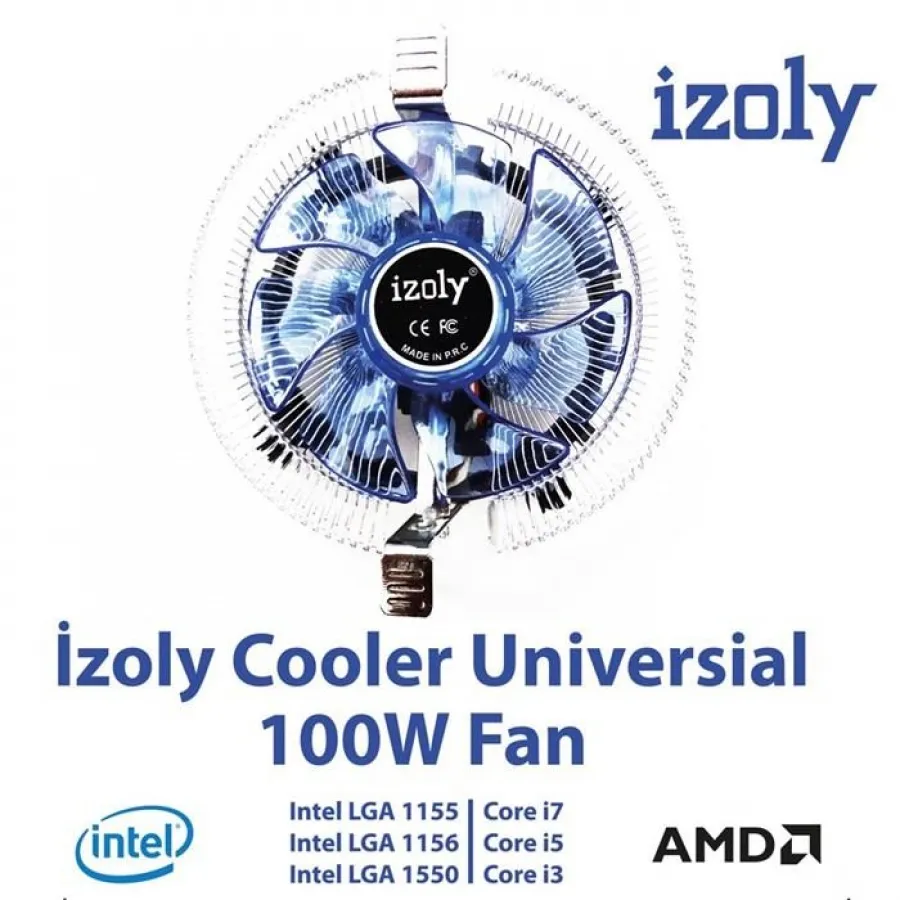 IZOLY COOLER UNIVERSAL LED CPU FAN 775/1200P