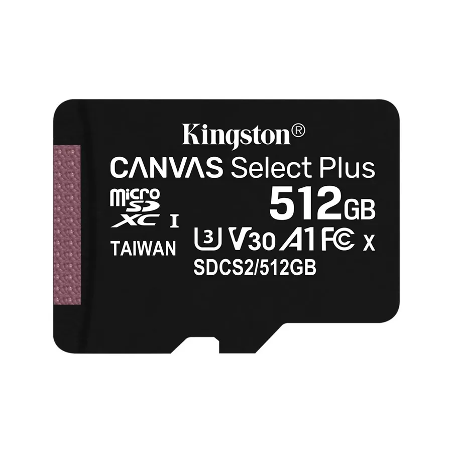 Kingston 512GB microSDXC Canvas Select Plus 100R A1 C10 Card + Adapter