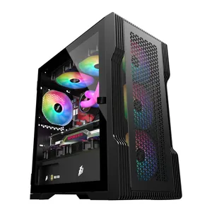 1ST PLAYER TRILOBITE T3 SİYAH 600W 80+ RAINBOW 4X12CM FAN TEMPERLİ CAM MESH USB 3.0 M-ATX KASA