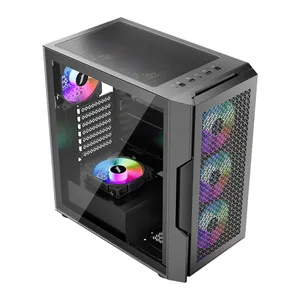 1ST PLAYER TRILOBITE T7 SİYAH 650W 80+ ARGB 4X12CM FAN TEMPERLİ CAM MESH USB 3.0 ATX KASA