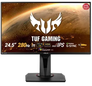 24.5 ASUS TUF GAMING VG259QM IPS 1MS 280MHZ 2XHDMI 1XDP FHD 1920X1080 HOPARLÖR ELMB SYNC YÜKSELİK AYARI PIVOT SİYAH 