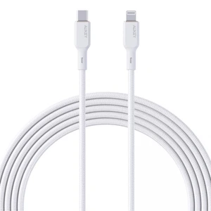 AUKEY CB-NCL1-WH NAYLON ÖRGÜLÜ 3A 480MBPS TYPE-C LIGHTNING KABLOSU 1.8MT