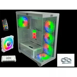 AZTECH AZT201 W5 x RGB FAN UZAKTAN KUMANDA TEMPERLİ CAM RGB SWITCH BEYAZ AKVARYUM GAMING KASA