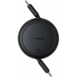 Baseus Free2Pull Mini Şarj Kablosu Type-C to Type-C 60W 1m - Siyah