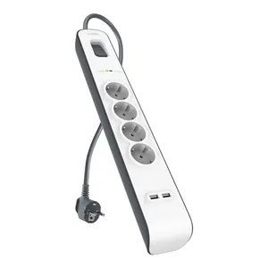 Belkin Akım Korumalı Uzatma Priz 4lü , 2M , 2x 2.4A USB Girişli
