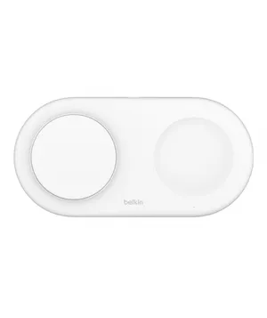 Belkin BoostCharge Pro 2-in-1 Qi2 15w Kablosuz Şarj Standı USB-C - Beyaz