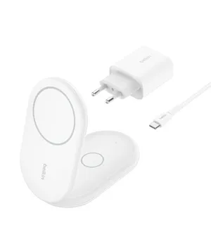 Belkin WIZ028VFWH WRLSS BOOST CHARGEQI2 Qi2 15W 2n1 Kablosuz Şarj Cihazı