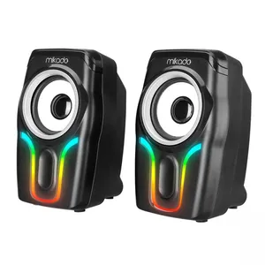 MIKADO MD-S25 BOLD 2.0 3WX2 SİYAH 6 RENK RGB IŞIKLI USB SPAKER HOPARLÖR