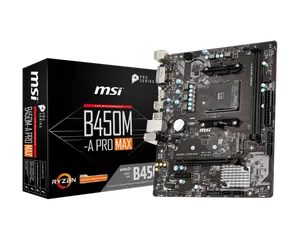MSI B450M-A PRO MAX DDR4 4133MHZ 1XHDMI 1XDVI M.2 MATX AM4 