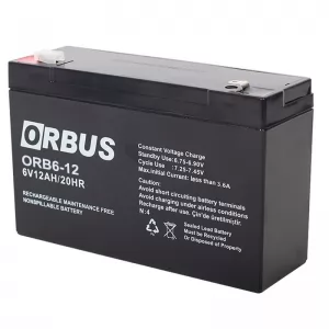 Orbus 6 Volt 12 Amper Kuru Akü ORB6-12 (150x50x94 Mm) 