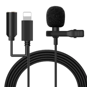 Powermaster JH-041-A Cep Telefonu için Lightning Girişli Youtuber Yaka Mikrofonu