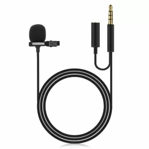 Powermaster JH-043-A Cep Telefonu için 3.5 mm Jack Girişli Youtuber Yaka Mikrofonu