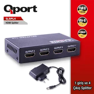 QPORT Q-SPL4 FULL HD HDMI SPLITTER SİNYAL ÇOĞALTICI