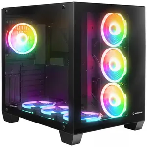 RAMPAGE ICEWAVE PSU YOK SİYAH TEMPERLİ CAMLI 7X120MM ARGB FAN+KONTROLCÜ TRANSPARAN E-ATX MIDI TOWER  