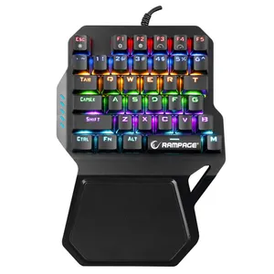 RAMPAGE KB-R77 PALM USB RAINBOW BACKLIGHT OUTEMU BLUE SWITCH MİNİ GAMING OYUNCU KLAVYE