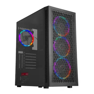 RAMPAGE PLATINO 4X120MM RAINBOW FAN 600W 80+ BRONZE TEMPERED GLASS MESH PANEL GAMING OYUNCU KASA 
