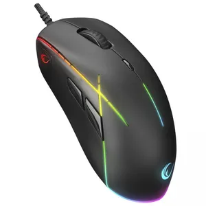 RAMPAGE SMX-R115 GEAR-X SIYAH-RGB ISIKLI USB 6400DPI 8 MAKRO TUSLU KABLOLU OYUNCU MOUSE 