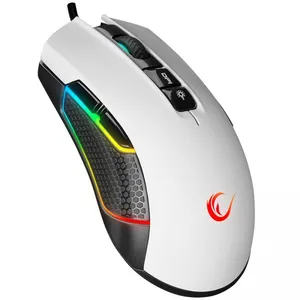 RAMPAGE SMX-R600 PYTHON BEYAZ-RGB ISIKLI USB 12400DPI 9 MAKRO TUSLU KABLOLU OYUNCU MOUSE 